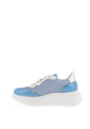 Wonders Zenit Metallic Wedge Trainers, Blue