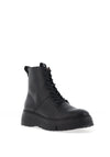 Wonders Bristol Pebbled Leather Military Boots, Black