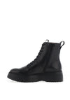 Wonders Bristol Pebbled Leather Military Boots, Black