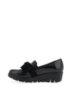 Wonders Romeo Patent Leather Slip On Bow Shoes, Black