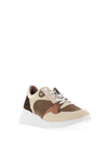 Wonders Flash Animal Print Natural Wedge Trainers, Cream Taupe