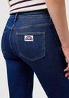 Wrangler High Rise Pocket Detail Flared Jeans, Medium Blue