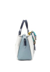 Xti Womens Faux Leather Grab Bag, White & Blue