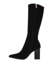 Xti Womens Faux Suede Knee High Boots, Negro