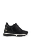 Xti Zip Front Wedge Trainers, Black