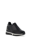 Xti Zip Front Wedge Trainers, Black