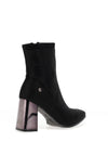 Xti Embellished Block Heeled Ankle Boots, Black