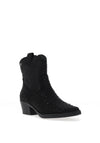 Xti Embellished Cowboy Heeled Ankle Boots, Black