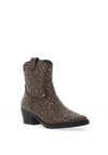 Xti Embellished Cowboy Heeled Ankle Boots, Taupe