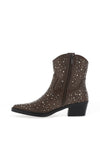 Xti Embellished Cowboy Heeled Ankle Boots, Taupe