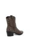 Xti Embellished Cowboy Heeled Ankle Boots, Taupe