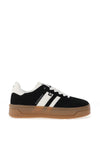 Xti Faux Suede Platform Trainers, Black