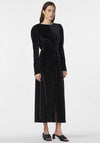 Y.A.S Hella Rhinstone Velour Long Dress, Black