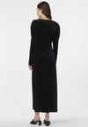 Y.A.S Hella Rhinstone Velour Long Dress, Black