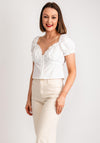 Y.A.S Evelynn Sweetheart Crop Blouse, Star White