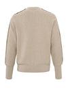 Yaya Boatneck Button Detail Sweater, White Pepper & Beige