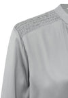 YAYA V-Neck Satin Top, Paloma Grey