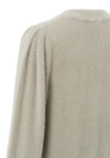 YAYA Round Neck Soft Fluffy Cardigan, Pure Cashmere Brown