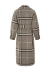 YAYA Wool Blend Long Check Coat, Roasted Cashew Brown