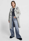 Yaya Grey Sherpa Double Breasted Coat, Grey