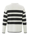 YAYA High Neck Striped Sweater, Black