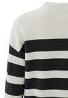 YAYA High Neck Striped Sweater, Black