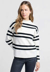 Yaya High Neck Striped Jumper, Cream