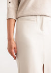 Yaya Slit Detail Pencil Skirt, Cream