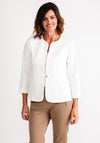 Leon Collection Single Buttoned Short Jacket, White