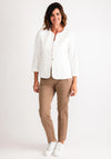 Leon Collection Single Buttoned Short Jacket, White