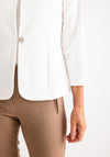 Leon Collection Single Buttoned Short Jacket, White