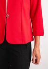 Leon Collection Single Buttoned Short Jacket, Red