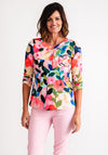 Leon Collection Floral Print Top, Multi