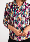 Leon Collection Abstract Print Blouse, Purple Multi