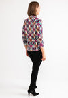 Leon Collection Abstract Print Blouse, Purple Multi