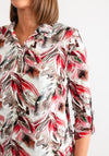 Leon Collection Floral Print Blouse, Red Multi