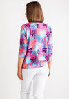 Leon Collection Animal Print V Neck Top, Pink Multi