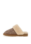 Yukon Canada Albert Abstract Print Slippers, Tan