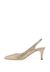 Zany Shimmer Sling Back Court Shoes, Beige