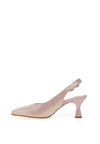 Zany Shimmer Pointed Toe Heels, Rose Gold