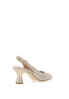 Zany Shimmer Pointed Toe Heels, Gold