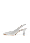 Zany Shimmer Pointed Toe Heels, Silver