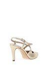 Zany Shimmer Cross Strap Court Shoes, Gold