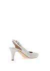 Zany Shimmer Sling Back Court Shoes, Plata