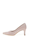 Zany Shimmer Croc Texture Court Shoes, Nude