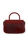 Zen Collection Faux Croc Print Crossbody Bag, Maroon