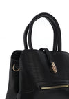 Zen Collection Textured Faux Leather Grab Bag, Black