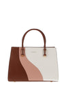 Zen Collection Colour Block Wave Grab Bag, Brown Pink White