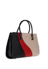 Zen Collection Colour Block Wave Grab Bag, Black Red Beige