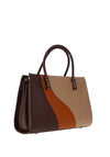 Zen Collection Colour Block Wave Grab Bag, Coffee Brown Apricot